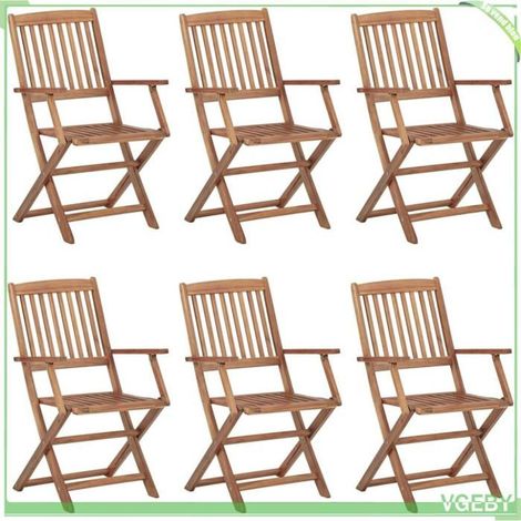 Chaise pliante - FAFEICY - 3074958 - Acacia massif - Coussins beige - Pliable 54x57x91 cm (1/5)