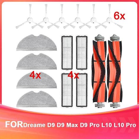 Ersatzteile für die Staubsauger Dreame D9, D9 Max, D9 Pro, L10 und L10 Pro: Hauptbürste, Seitenbürste (1/5)