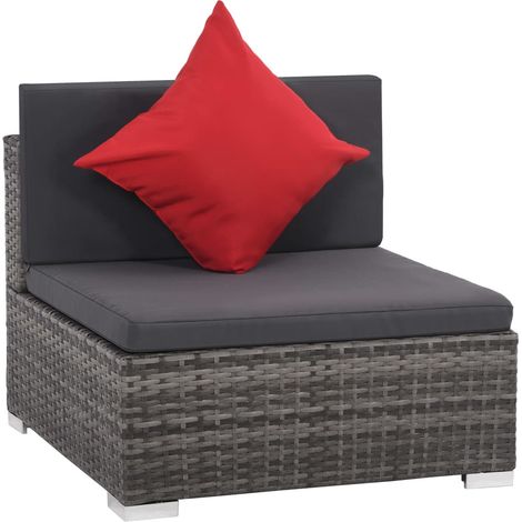 Maison Exclusive - Set Divani da Giardino 8 pz con Cuscini in Polyrattan Grigio (1/5)