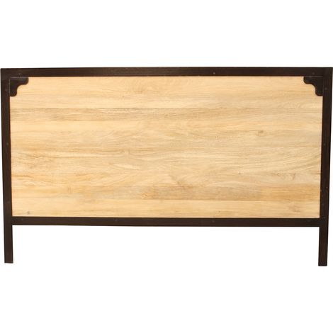 Kopfteil Bett Metall und Mangoholz INDUSTRIA