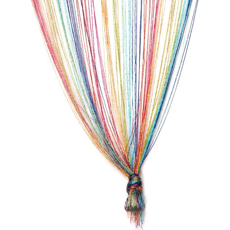 Panneau Rideau à Ficelles Multicolore Gouttes de Rosée Parfait comme écran de Mouche - Taille Complète 100cm x 200cm (1/5)