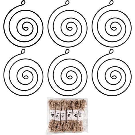 Support suspendu pour plantes aériennes, 6 pièces en métal avec corde naturelle (1/4)