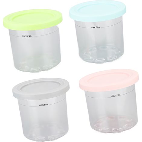 Lot de 4 bacs à glace en plastique de rechange pour les sorbetières Ninja NC299AMZ et NC300s.
