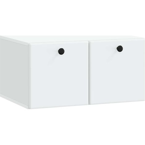 vidaXL Meuble TV mural 59,5 x 41 x 30 cm Blanc Bois d'ingénierie