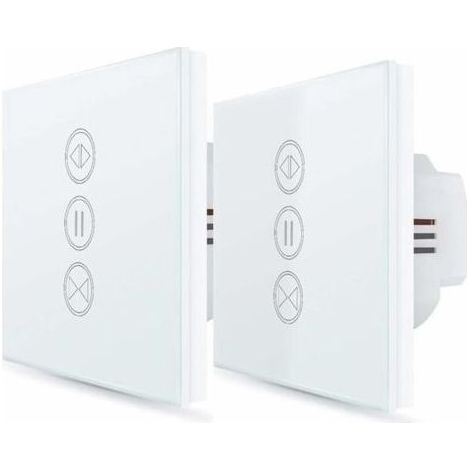 2x Interrupteur Volet Roulant Connecté, Ouverture Réglable, Commutateur Rideau Stores WiFi, Compatible avec Alexa Google Home pour Commande Vocale, Minuterie Intelligent Moteur Mural-- (1/4)