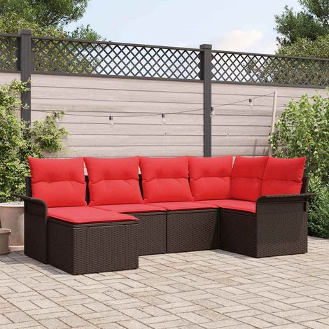 Teenpull – Gartensofa-set 6 Stk. Braun Poly-Rattan (1/5)