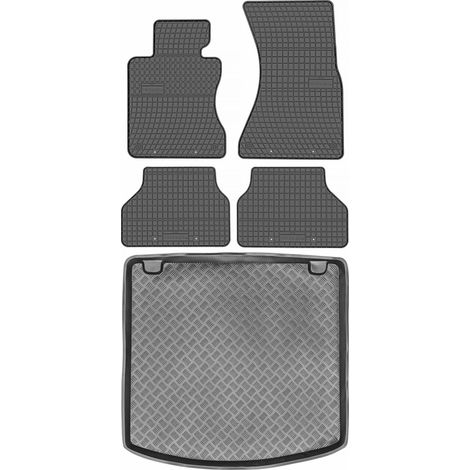 Juego de alfombrillas de goma para coche y alfombrilla para maletero para BMW Serie 5 E61 familiar (2003-2010).