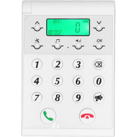 Interphone sans fil, portée de 1000 m, appels clairs, réseau intelligent, système mains libres, blanc. (1/5)