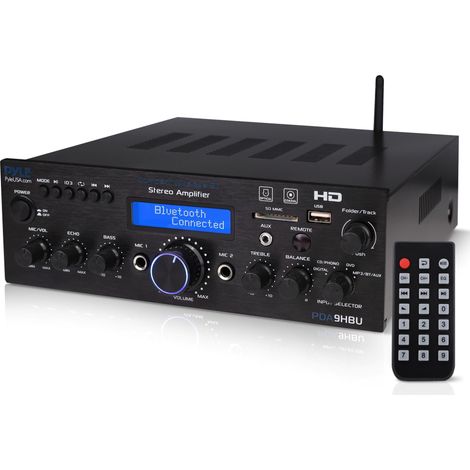 Amplificateur Bluetooth Stéréo sans Fil pour la Maison - Amplificateur Multi-Canaux 200W avec Récepteur Audio, HDMI, Optique/Phono/Coaxial, Radio FM, USB/SD, AUX,RCA, Entrée Micro- Télécommande (1/5)