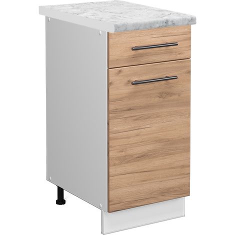 Mueble bajo de cocina Fame-Line, Roble dorado, 40 cm , ET Mármol, Vicco