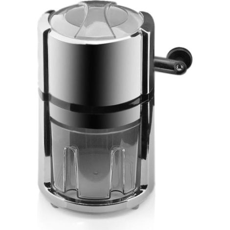 Trituradora de hielo manual con cuchillas de acero inoxidable para triturar hielo rápidamente. Libre de BPA.