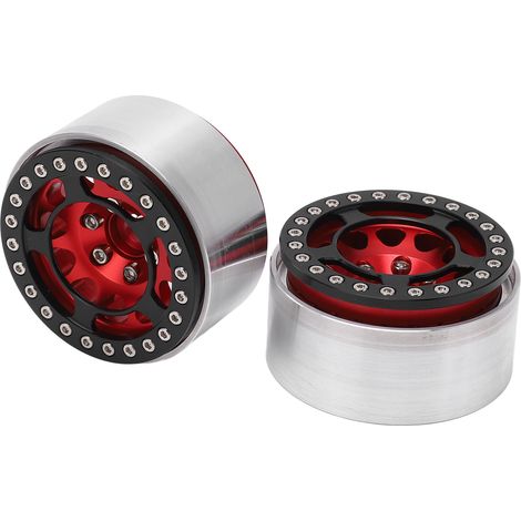 Moyeu de roue RC en alliage d'aluminium haute résistance à l'usure, usiné CNC, 1,9 pouce, rouge (1/5)