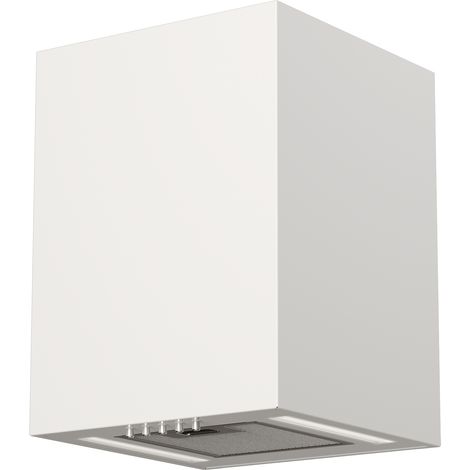 Hotte décorative murale 300mm – Aspiration à recirculation – Écran électronique avec télécommande – 60 dB – 2 bandes LED – Acier blanc – Smaart (1/5)