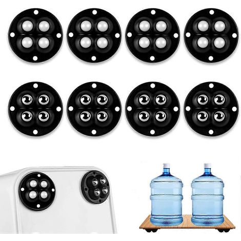 Lot de 8 petites roulettes adhésives, roulettes pivotantes à 360° pour meubles, mini roulettes pivotantes auto-adhésives, mini roulettes à billes pour meubles, petites roulettes auto-adhésives (1/5)