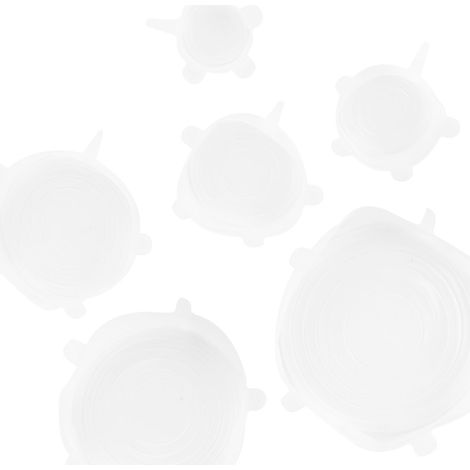 Lot de 2 couvercles extensibles en silicone blanc pour emballage alimentaire, couvercles réutilisables pour bols et casseroles, outil de cuisine (1/5)