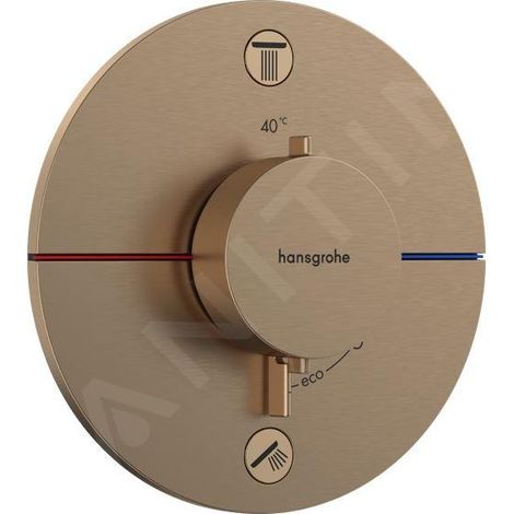 Thermostat encastrable Hansgrohe Showerselect Comfort S – 2 fonctions – finition bronze brossé – sécurité SafetyStop – régulation constante de température
