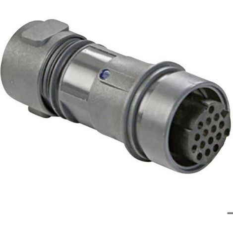 Connecteur Rond Femelle - Sertissage - 2+PE - 16 A - 277 V - Câble 5 à 7 mm - Boîtier Thermoplastique - Doré - Noir - 1 Pièce (1/2)