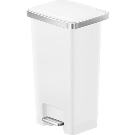 EKO - Poubelle à pédale Hana 2 45 litres - Plastic - blanc
