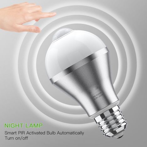 Haofy 9W E27 Smart-LED-Lampe mit PIR-Bewegungsmelder, Außenbeleuchtung mit automatischer Ein-/Ausschaltfunktion (1/3)