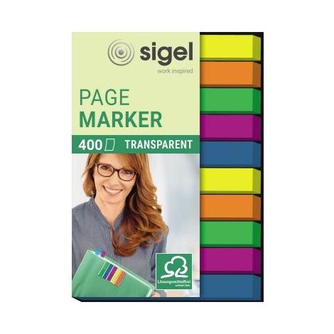 SIGEL Haftstreifen SIGEL Film micro 50 x 6 mm (B x H) je 2 x grün blau violett gelb orange 40Bl./Block 10 Block/Pack. (1/2)