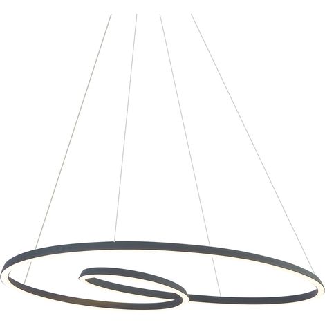 QAZQA Suspension scandinave noire 110cm LED incluse à intensité