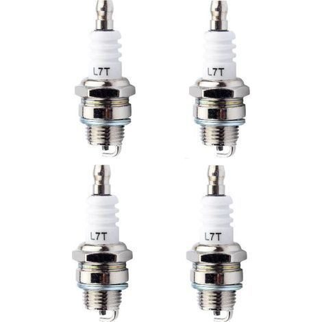 Lot de 4 bougies d\'allumage L7T Universelles de Rechange l7t Bougie Tronconneuse Bougie D\'allumage Remplacemen pour Tondeuse à Gazon Moteurs à 2 Temps (1/5)