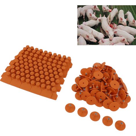 100 Lose/Verkauf von Ohrmarken für Schweine, Ferkel und Lämmer, unbedruckte Ohrmarken für Schweine (1/5)