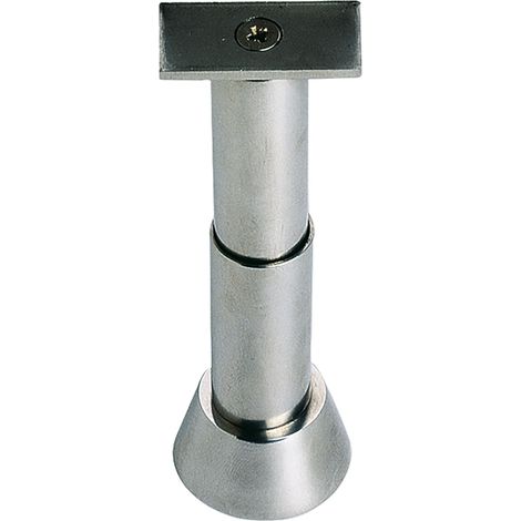 Trennwandstütze gerade, verstellbar Bodenabstand 100-125 mm, Edelstahl (1/2)