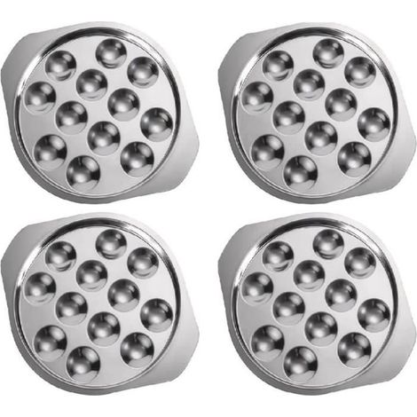 Lot de 4 plaques à escargots en acier inoxydable, 12 trous par plaque, pour service traditionnel et cuisson au four