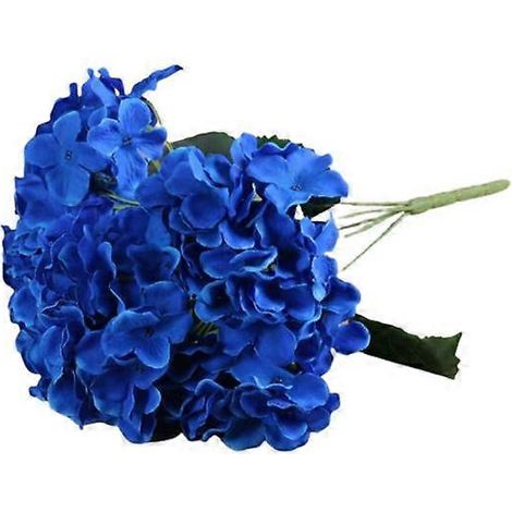 pièce de 5 têtes de fausses fleurs en plastique inaltérable et anti-chutebleu royal (1/5)