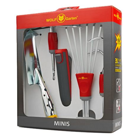 Wolf-Garten – Set d'outils de jardin 5 pièces – Râteau, houe, truelle, cultivateur à main – Design ergonomique pour confort optimal – Poids 0,98 kg