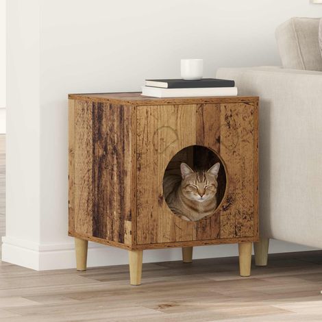 Maison pour chat Bois ancien 42,5 x 40 x 53 cm vidaXL