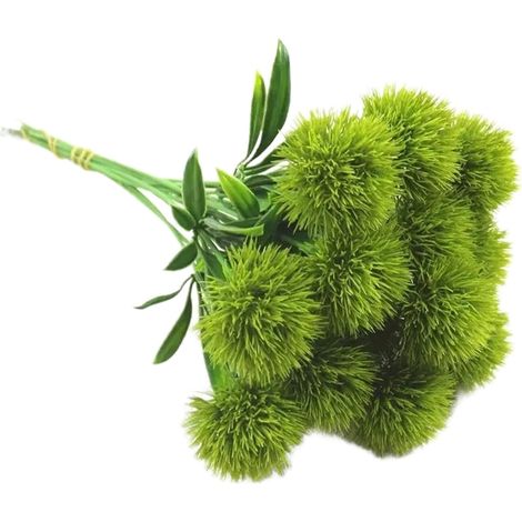 Bouquet de fleurs artificielles en plastique à tige unique avec détails réalistes pour mariage, maison et bureau, 27 cm (vert) (1/5)
