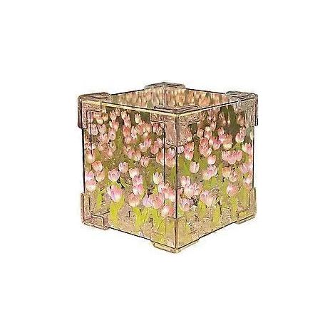 Lampe de nuit cube miroir tulipes à faire soi-même, décoration de chambre, ornement, matériel fait main, décoration de bureau (1/5)