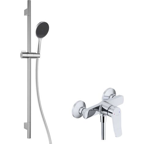 kielle Nefia - Set de douche avec mitigeur, colonne, flexible et pommeau de douche EcoSpare, chrome 20627SN30 (1/5)