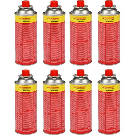 ROTHENBERGER Industrial Cartucho de gas RoButan 220 g / 393 ml, cierre de bayoneta, MSF-1A, cartucho de válvula gas para quemador de camping al aire libre, desbrozadora, 8 unidades (1/2)