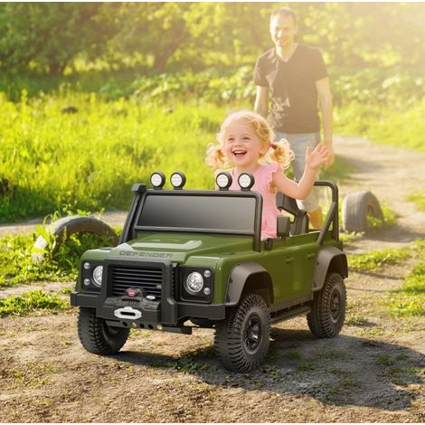Coche eléctrico infantil Land Rover Defender 110 SVX 12V, mando 2,4G, verde HAVRYA (1/3)