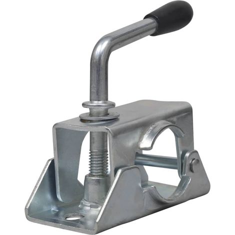 Support de roue jockey de remorque moulée de 48 mm avec poignée centrale et bride de serrage, compatible avec les tubes de 48 mm (1,89 pouce) de diamètre (1/5)
