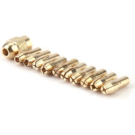 11-teiliges 4-Backen-Bohrfutter-Set aus Kupfer für Mini-Elektroschleifer und Rotationswerkzeuge 0,5–3,2 mm (1/5)