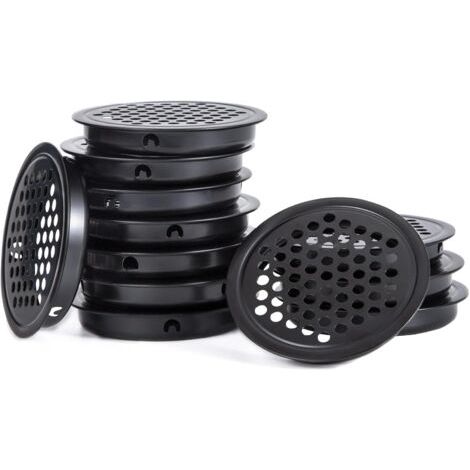 Grille de Ventilation Ronde Noir Trou de Ventilation en Acier Inoxydable 53mm pour Armoires Cuisine Chambre Bureau 12 Pièces (1/5)