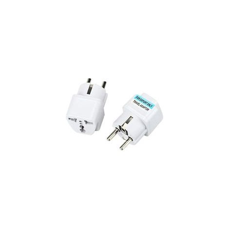 2x Adaptateur Universel Secteur US/UK/Chine vers Europe (EU) / France (FR) Prise électrique avec Terre Normes CE RoHS 16A Blanc Compatible with Clarisonic mia2, Philips,Oral b, Samsung (1/5)