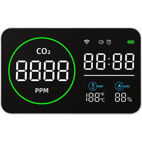 PV1000-DW Intelligenter WLAN-Kohlendioxiddetektor (groß, 4-in-1), tragbarer CO2-Sensor für die Raumluftqualität