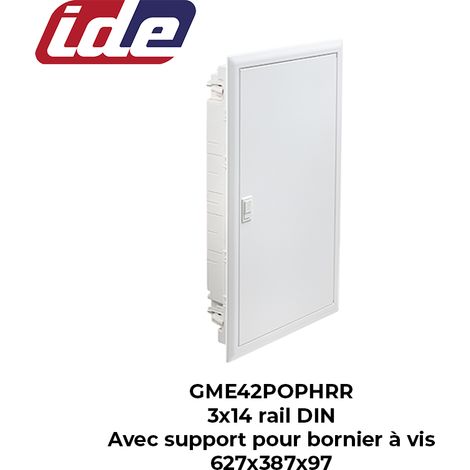 Coffret GOLD METAL encastrable porte métallique IP40 3x14 modules+barre de terre (1/2)