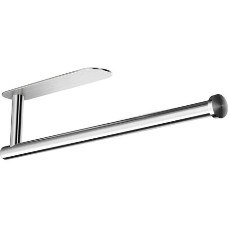 royaluxe - Support à Essuie-Tout Toilette Forage Porte-Rouleau de Papier Toilette Autocollant 3M Armoires de Cuisine ou Ssalle de Bain Murales Peut Etre Placé Horizontalement ou Verticalement - Chromé (1/5)