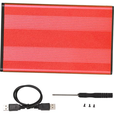 Boîtier disque dur 2.5 pouces USB 2.0 480 Mbps, installation facile, aluminium robuste, Plug and Play Coque HDD Rouge (1/5)