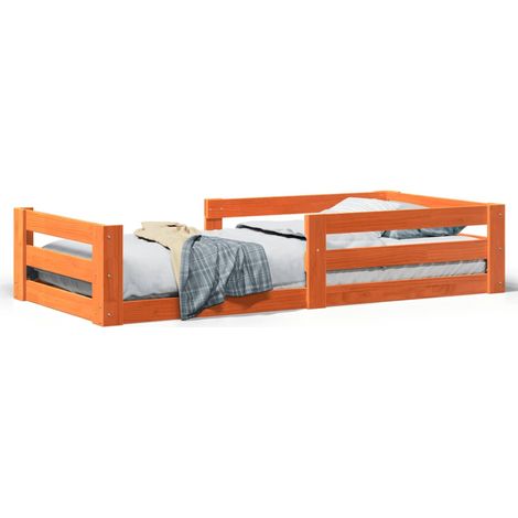 Maison Exclusive - Massivholzbett ohne Matratze Wachsbraun 90x190