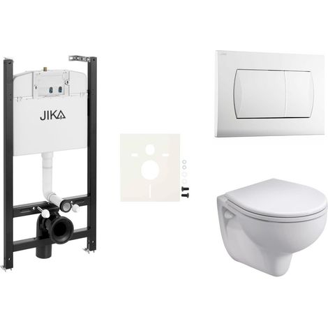 Bastidor empotrado JIKA pack cisterna y pulsador blanco brillo con inodoro suspendido kolo rekord de GEBERIT blanco (1/2)