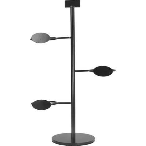 Porte-gobelet 3 trous en fer noir, support élégant pour présentation de verres, idéal fête et restaurant. (1/5)