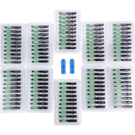 SJLERST 100 Pcs Fibre Optique Connecteur Rapide, SC/APC Embarqué Fibre Optique Rapide Connecteur Rapide Adaptateur de Connexion avec Fibre Optique Longueur Capteur pour FTTH (1/5)