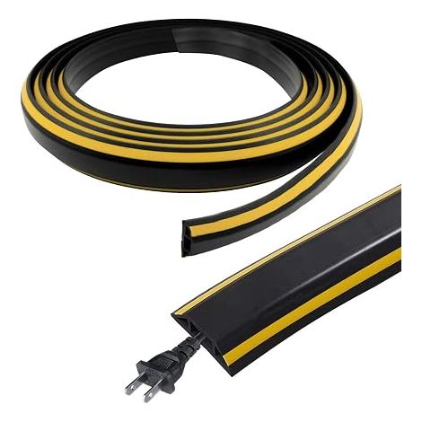 400 cm Flexible PVC Floor Adhesive Cable Duct Protection Ramp Black Cable Management for Offices, Homes, Warehouses, Concerts, etc (1/5)